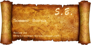 Sommer Borsa névjegykártya
